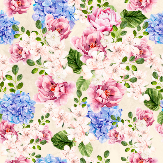 Floral Watercolor Fabric Texture with Pink and Blue Flowers Flower texture preview