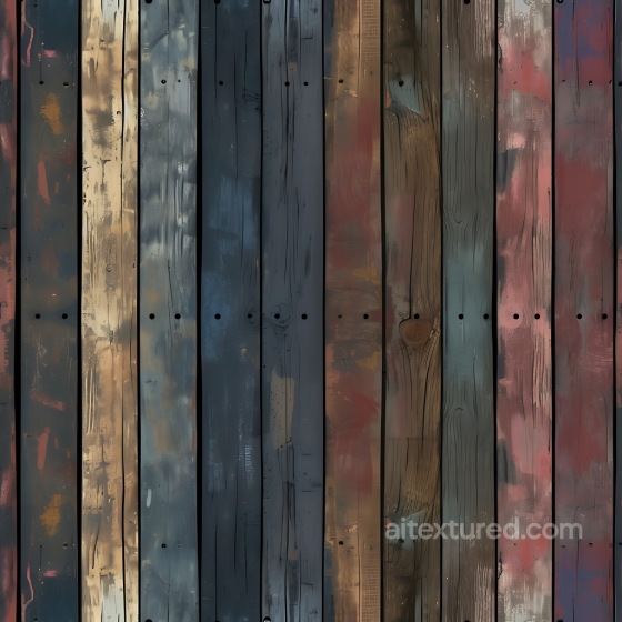 Vintage Painted Wood Planks Texture with Distressed Multicolor Finish Wood texture preview