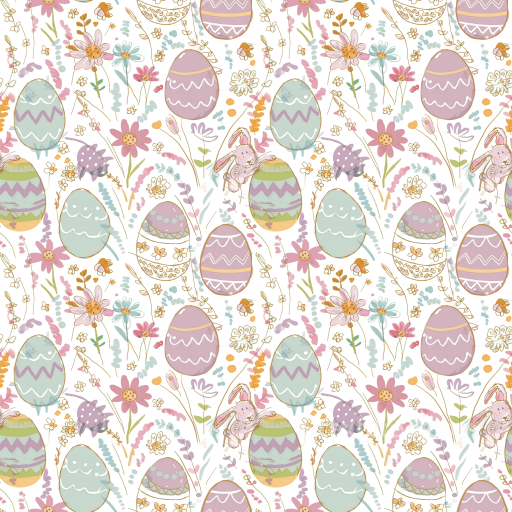Easter-themed Digital Paper Texture with Pastel Eggs and Floral Elements seamless All Easter Digital paper PBR texture