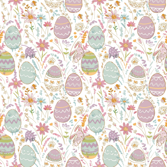Easter-themed Digital Paper Texture with Pastel Eggs and Floral Elements All Easter Digital paper texture preview