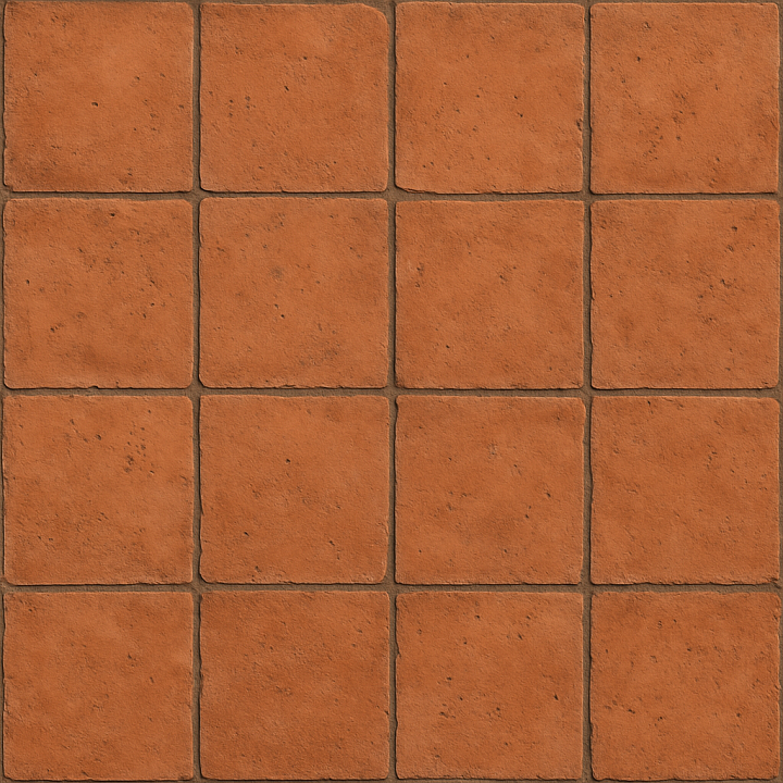 Detailed Terracotta Tile seamless PBR texture preview