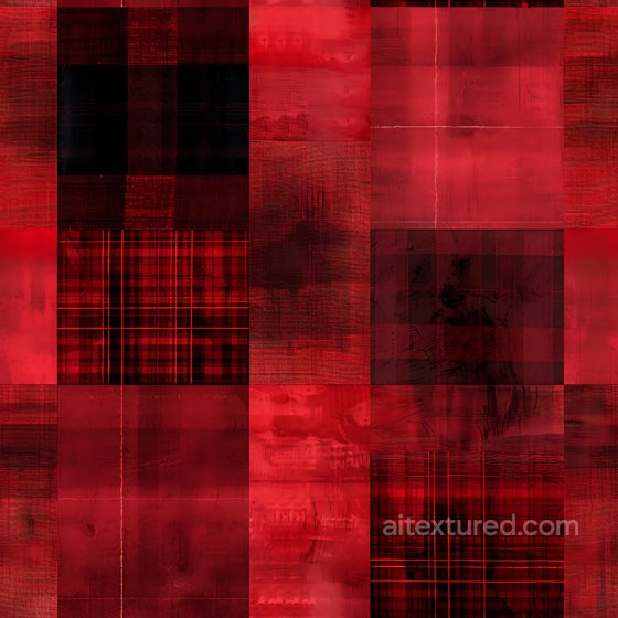 Red Plaid Metal PBR Texture with Grunge and Patterns Plaid texture preview