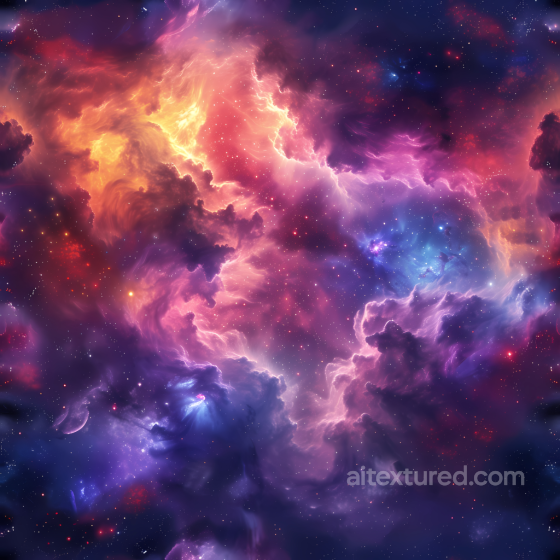 Space PBR Texture Featuring Vibrant Nebula and Cosmic Clouds Star, space, planets texture preview