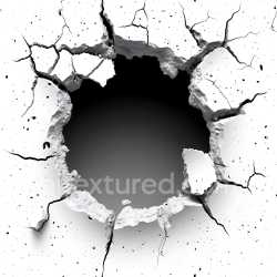 seamless Seamless 3D Cracked White Plaster PBR Texture with Jagged Hole and Fractures texture 8k free download PBR