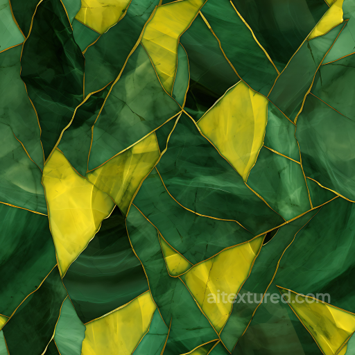 Green and Yellow Marbled Tile PBR Texture with Gold Veins seamless Marble PBR texture