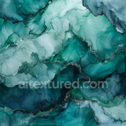seamless Seamless 3D Alcohol Ink PBR Texture Featuring Teal Emerald Fluid Waves and Subtle Veins texture 8k free download PBR