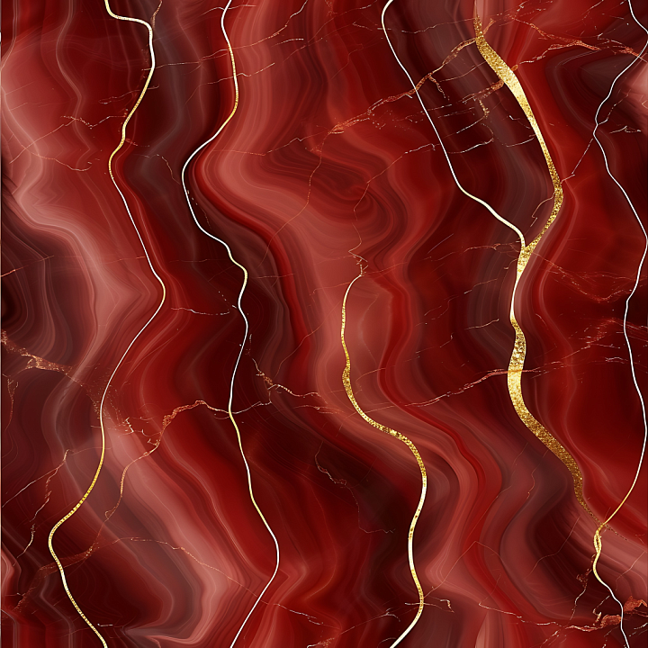 Red Marble Featuring Swirling Gold Veins and Polished Finish seamless PBR texture preview