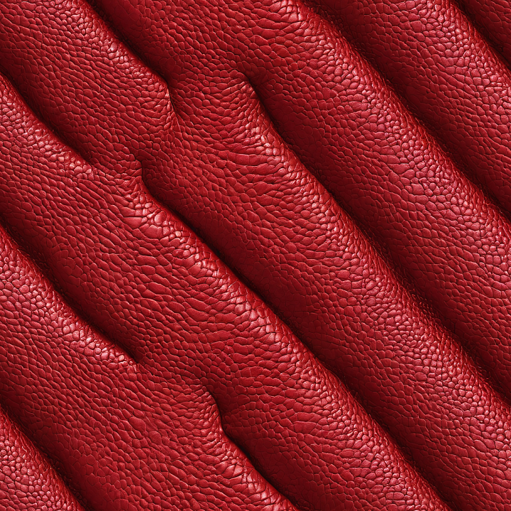 Red Pebbled Grain Leather with Folded Detailing seamless PBR texture preview