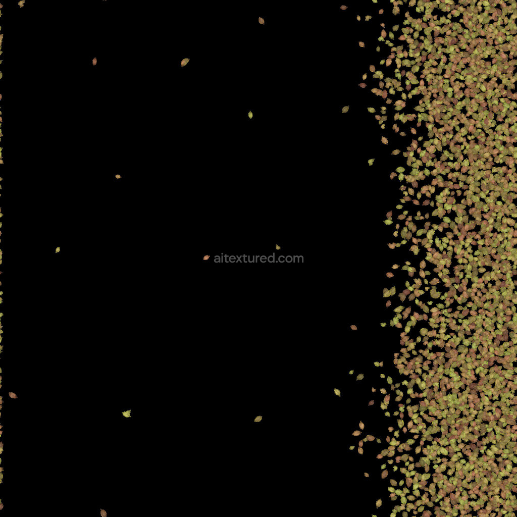 Seamless scattered leaves PBR texture for 3D modeling