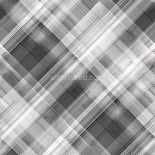 Seamless 3D PBR Texture of Gray Scale Abstract Geometric Plaid Fabric