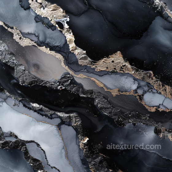 Alcohol Ink PBR Texture Featuring Luxurious Black and Gold Veining Alcohol ink texture preview