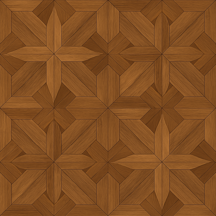 Ornamental Wood Floor seamless PBR texture preview