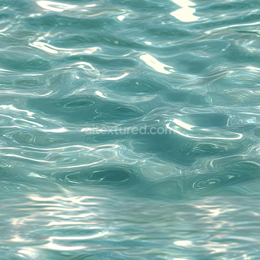 Seamless 3D PBR Texture of Realistic Shallow Ocean Water with Soft Ripples and Highlights