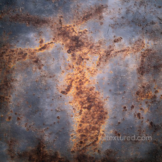 Rusty Metal PBR Texture Featuring Orange-Brown Rust Patches and Jagged Corrosion Holes Rust texture preview