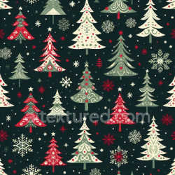 seamless Seamless 3D PBR Christmas Digital Paper Texture Featuring Hand-Painted Festive Trees and Snowflakes texture 8k free download PBR