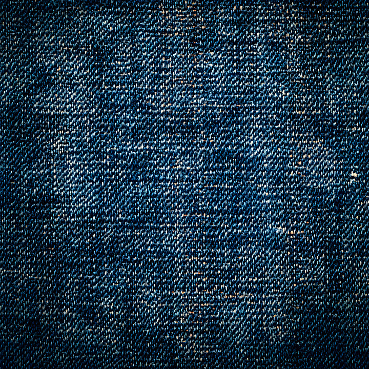Cracked & Holes of Weathered Blue Denim Fabric with Worn Frays seamless PBR texture preview