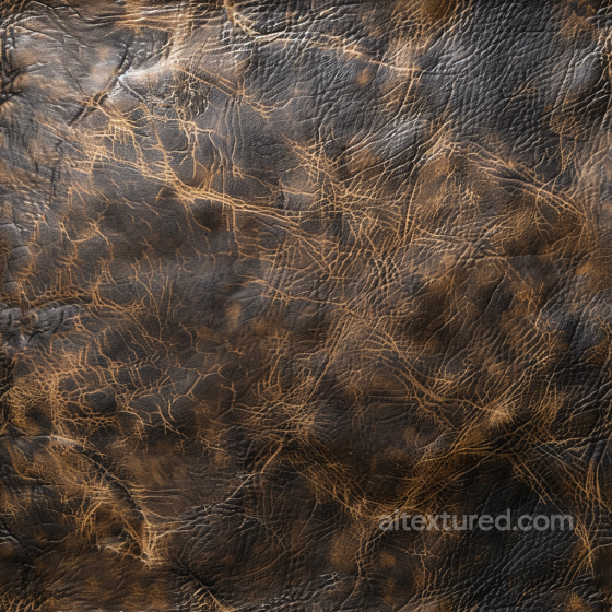 Cracked Distressed Brown Leather Texture with Visible Wrinkles and Wear Leather texture preview