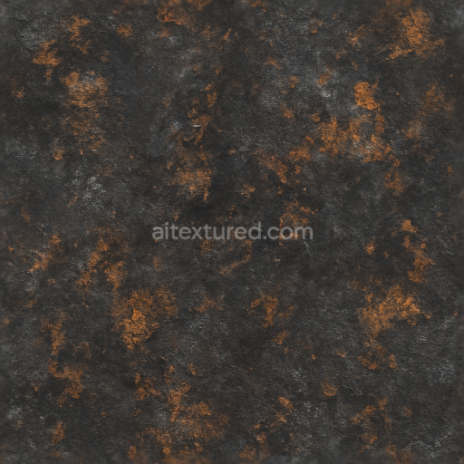 Seamless 3D texture of burnt metal with fire residue PBR 8K surface