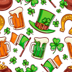 seamless Seamless 3D PBR Texture with St Patrick Symbols and Festive Colors texture 8k free download PBR