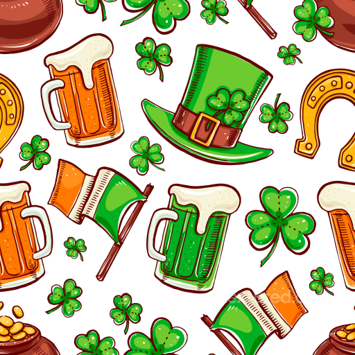 with St Patrick Symbols and Festive Colors seamless St patrick digital paper bundle PBR texture