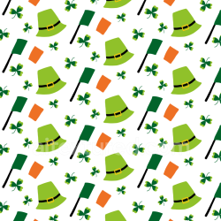 seamless Seamless 3D PBR Texture with St Patrick Hats, Shamrocks & Flags Pattern texture 8k free download PBR