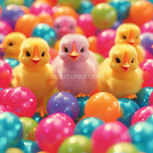 Seamless 3D Inflated PBR Texture of Glossy Colorful Vinyl Balls