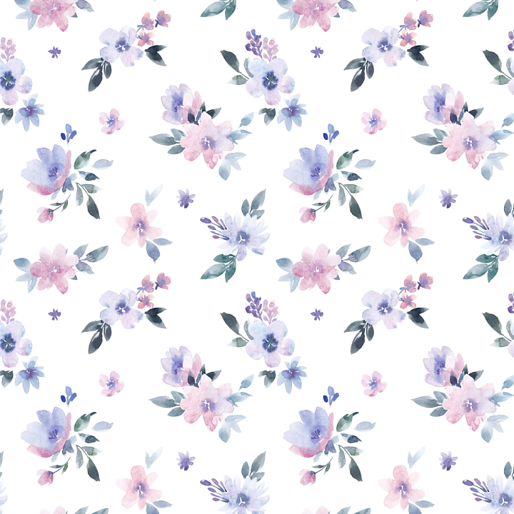 Wild Flower of Soft Pastel Floral Watercolor Pattern seamless PBR texture preview