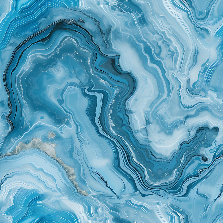 Azul Macaubas Blue Marble with Fluid Veins seamless PBR texture preview