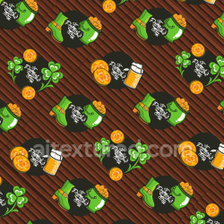 seamless Seamless 3D PBR digital paper texture with St Patrick's Day symbols texture 8k free download PBR