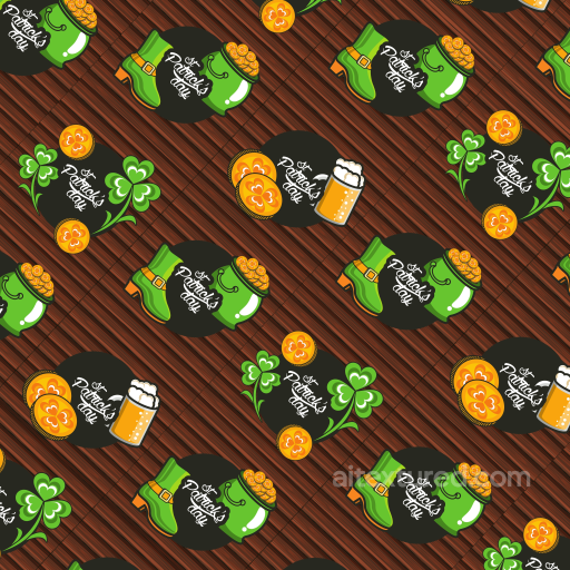 digital paper texture with St Patrick's Day symbols seamless St patrick digital paper bundle PBR texture