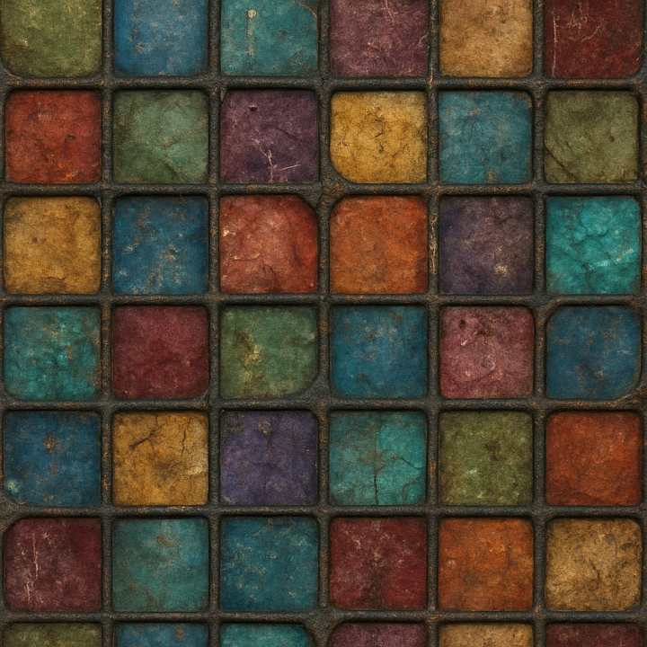 Worn Stained Glass seamless PBR texture preview