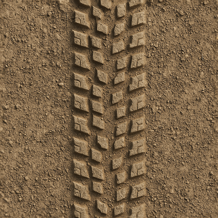 Bike Tire Tread Mountain Trail Print Tire Tread Imprint seamless PBR texture preview