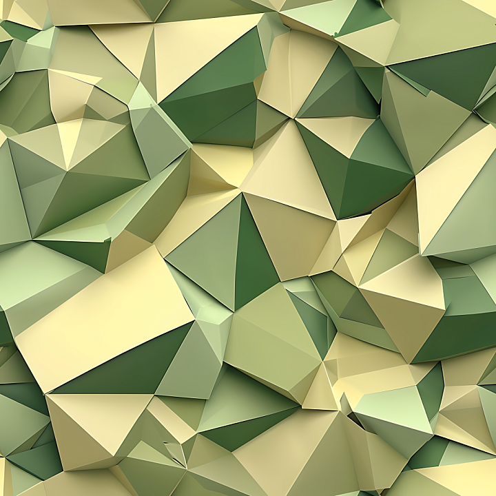 Stylized Geometric Camouflage in Green and Beige Tones seamless PBR texture preview