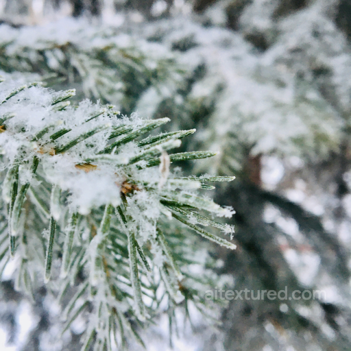 Close-up texture of snow-covered pine needles for PBR use seamless Ground surface PBR texture