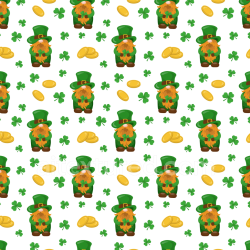 seamless Seamless 3D PBR Texture with St Patrick Cartoons, Leprechauns & Coins texture 8k free download PBR