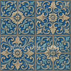 seamless Ornate Glazed Ceramic Tile Texture Seamless texture 8k free download PBR