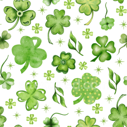 seamless Seamless 3D PBR Watercolor Shamrock Pattern Texture in Green texture 8k free download PBR