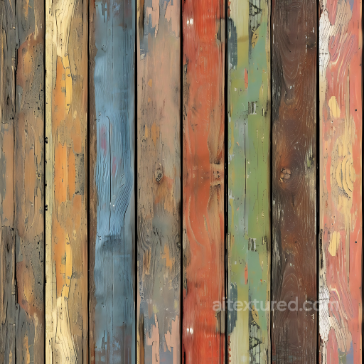 Rustic Painted Wood Planks Seamless Texture with Weathered Patina seamless Wood PBR texture