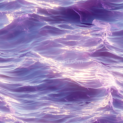 Seamless 3D Stylized Purple Ocean Surface PBR Water Texture with Shimmering Highlights