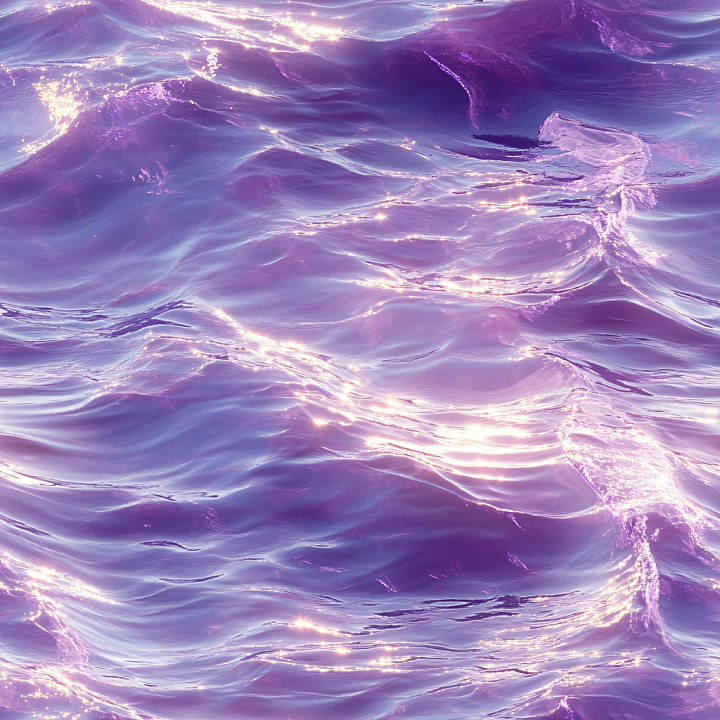 Stylized Purple Ocean Surface Water with Shimmering Highlights seamless PBR texture preview