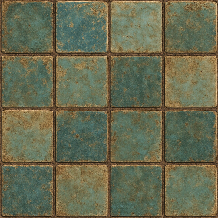 Weathered Glazed Ceramic Tile seamless PBR texture preview