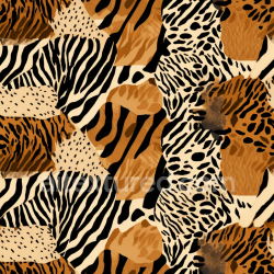seamless Seamless 3D PBR Leopard Print Fabric Texture with Mixed Animal Patterns texture 8k free download PBR