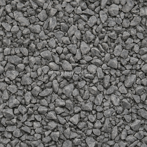 Seamless 3d texture pbr 8K of coarse gravel with angular rocks and gray gravel tones