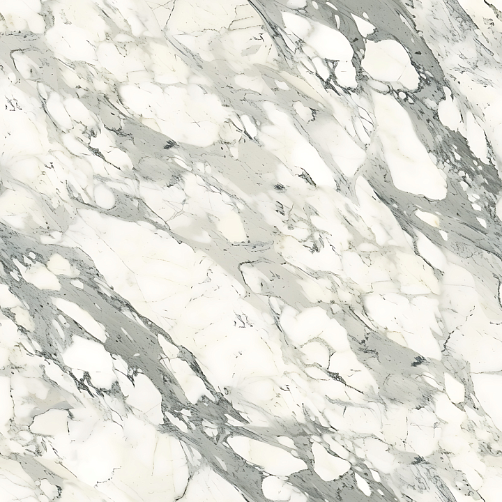 White Bianco Rhino Marble with Bold gray Veins seamless PBR texture preview