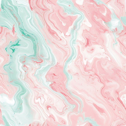 Seamless 3D Blush Pink and Mint Marble PBR Texture with Fluid Veins