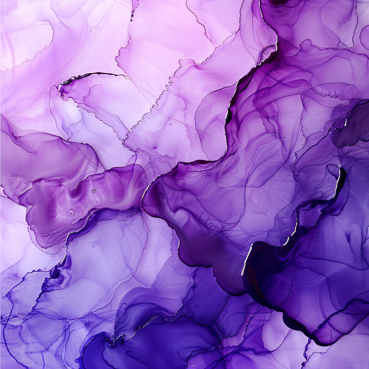 Alcohol Ink Featuring Delicate Violet and Purple Fluid Marbling seamless PBR texture preview