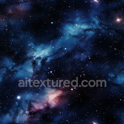 seamless Seamless 3D Space PBR Texture Featuring Nebula Clouds and Starfield in Deep Blue and Magenta texture 8k free download PBR