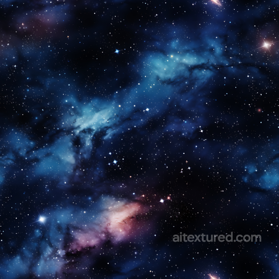 Space PBR Texture Featuring Nebula Clouds and Starfield in Deep Blue and Magenta Star, space, planets texture preview