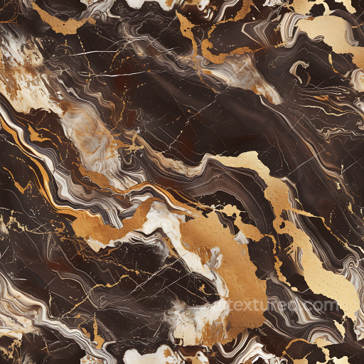 Chocolate Brown and Gold Marble PBR Texture with Bold Veins seamless Marble PBR texture