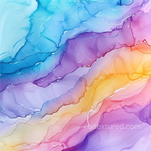 Alcohol Ink PBR Texture Featuring Soft Pastel Fluid Waves and Translucent Layers seamless Alcohol ink PBR texture